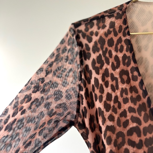 GANNI Leopard Print Mini Wrap Dress — Small - Picture 7 of 8